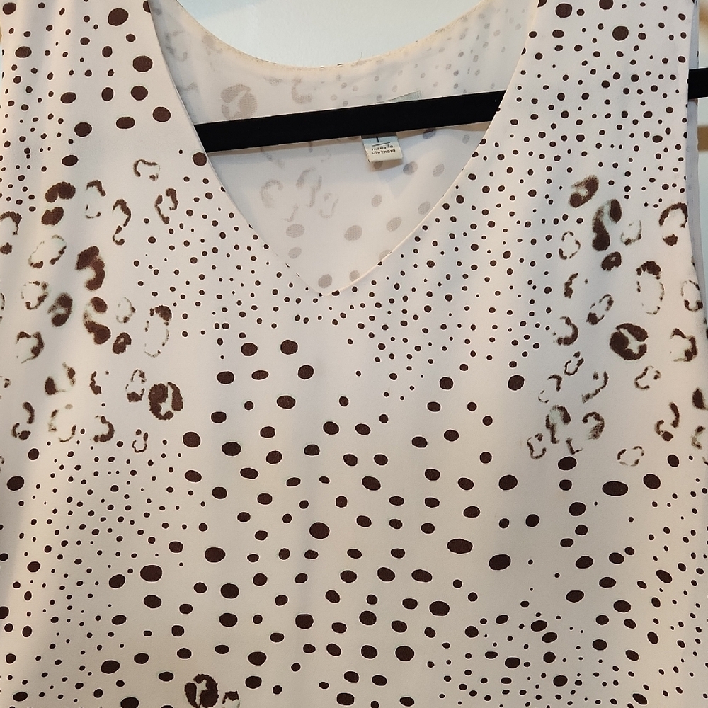 WomensVintage 1946 Cream Embellished Relaxed Boxy Tank Top Size Large - Picture 3 of 5